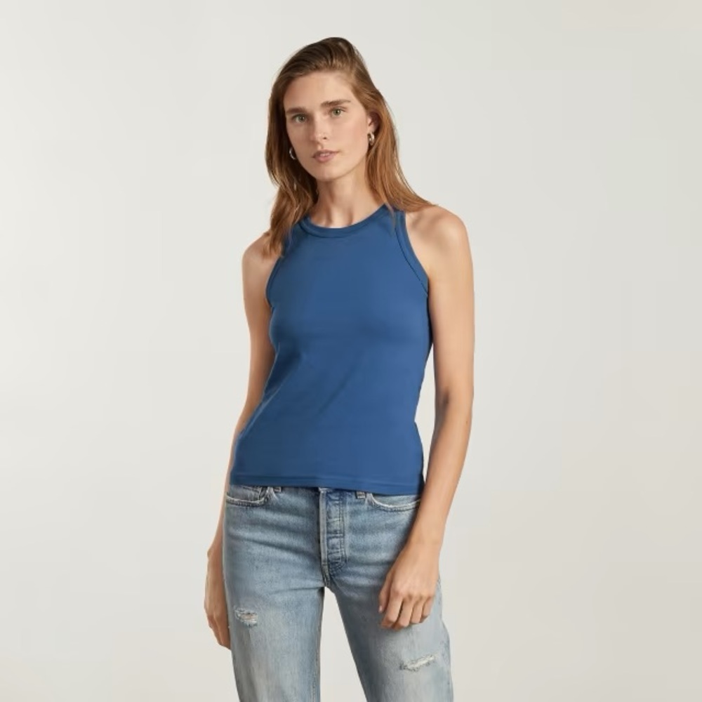 Everlane Organic Cotton Cutaway Tank - Deep Royal Blue, XS